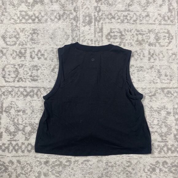 Lululemon Tank Top Black Cinch Tie Loose Fit Crop Sleeveless Size Small - Picture 4 of 5